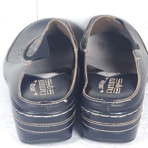 L'artiste Spring Step Women's Chino EU42 US11-11,5 Black Leather Floral Clogs - Picture 14 of 15